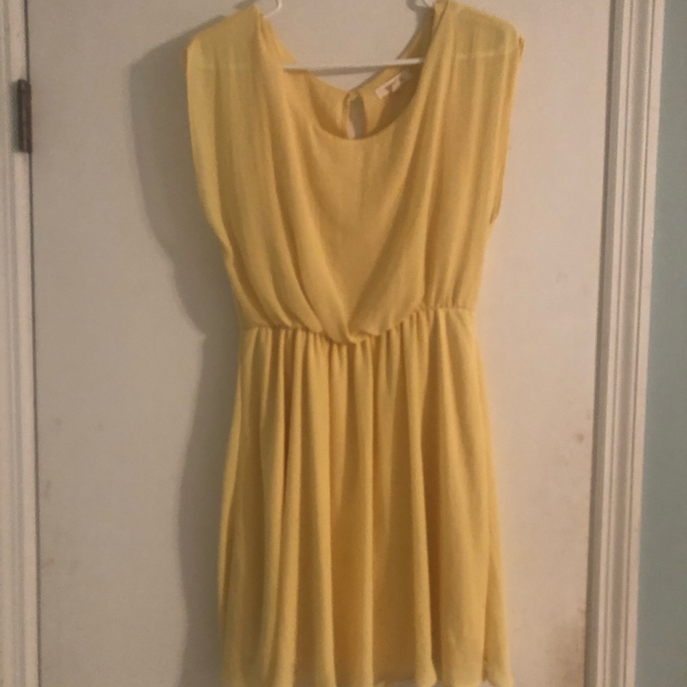Yellow chiffon dress